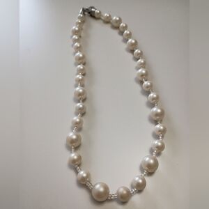 Kissaka Pearl Necklace Signed Glass Pearls